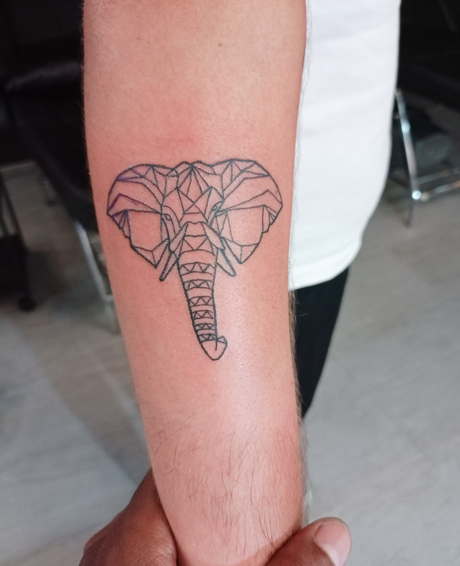 Anahata Ink Tattoo Kuta Bali - Fineline elephant tattoo