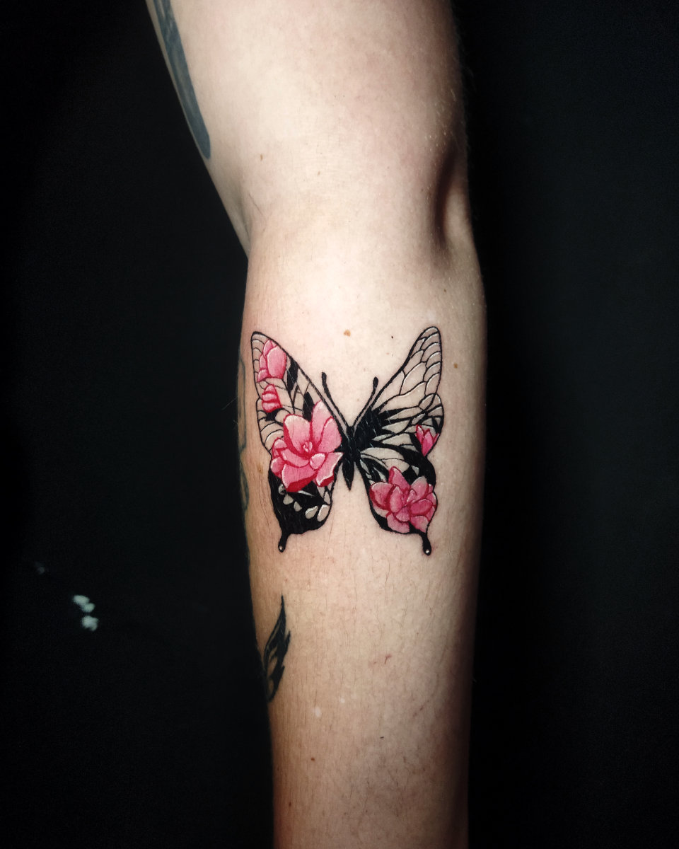 Anahata Ink Tattoo Kuta Bali - Small Colorful Butterfly Tattoo