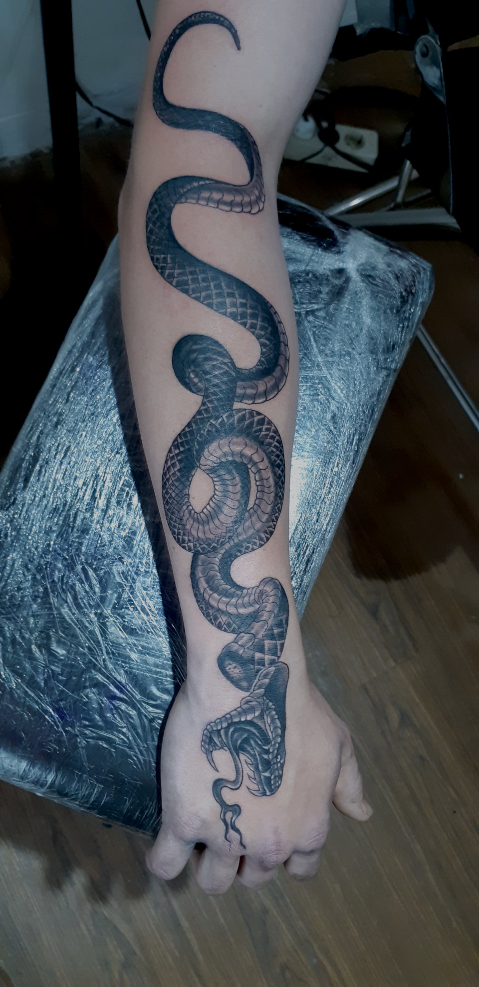 Anahata Ink Tattoo Kuta Bali - Arm and Snake Tattoo