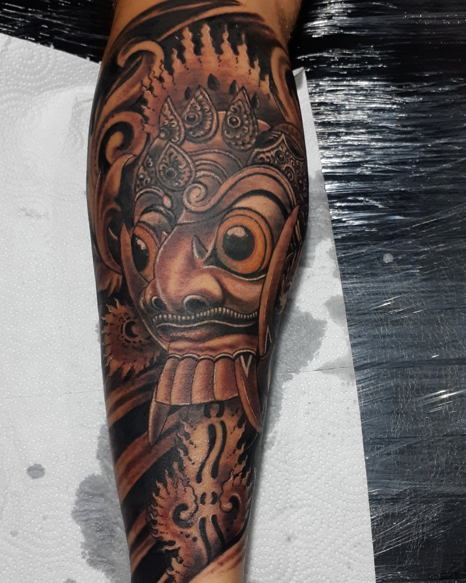 Anahata Ink Tattoo Kuta Bali - Barong Mask Tattoo