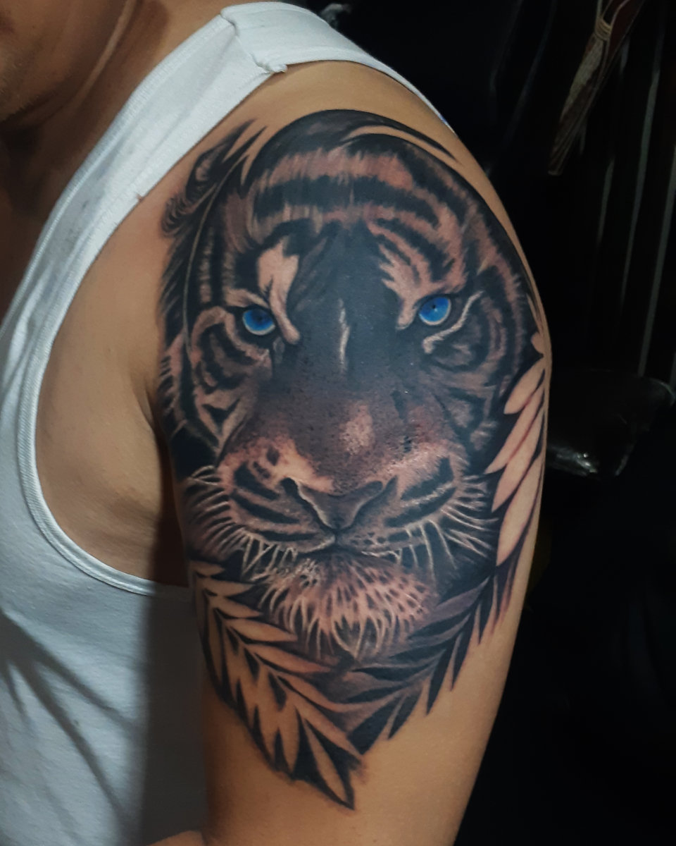 Anahata Ink Tattoo Kuta Bali - Tiger Tattoo on The Arm