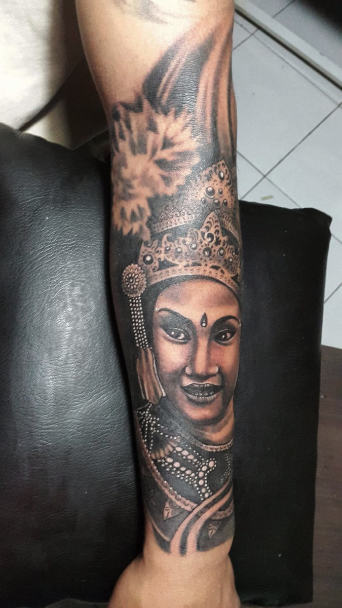Anahata Ink Tattoo Kuta Bali - Balinese Dancer Potrait Tattoo