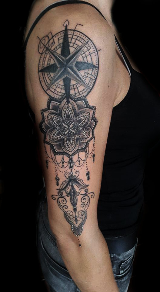 Anahata Ink Tattoo Kuta Bali - Quarter Sleeve Geometric Mandala Tattoo