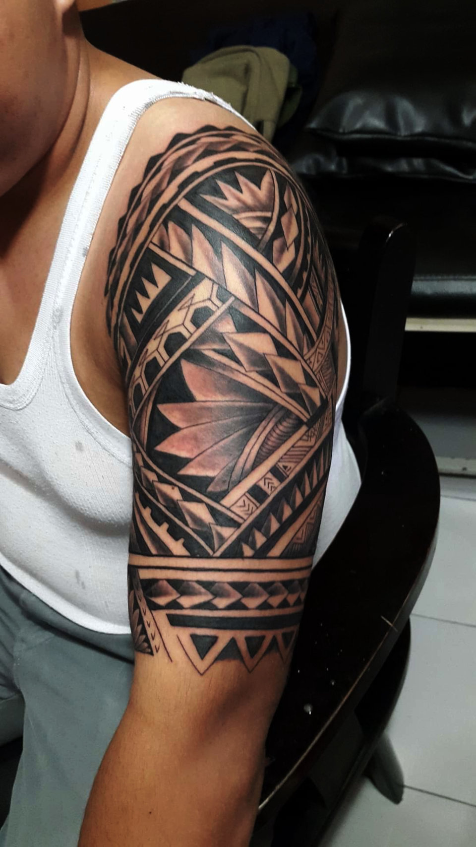Anahata Ink Tattoo Kuta Bali - Quarter Sleeve Maori Tattoo