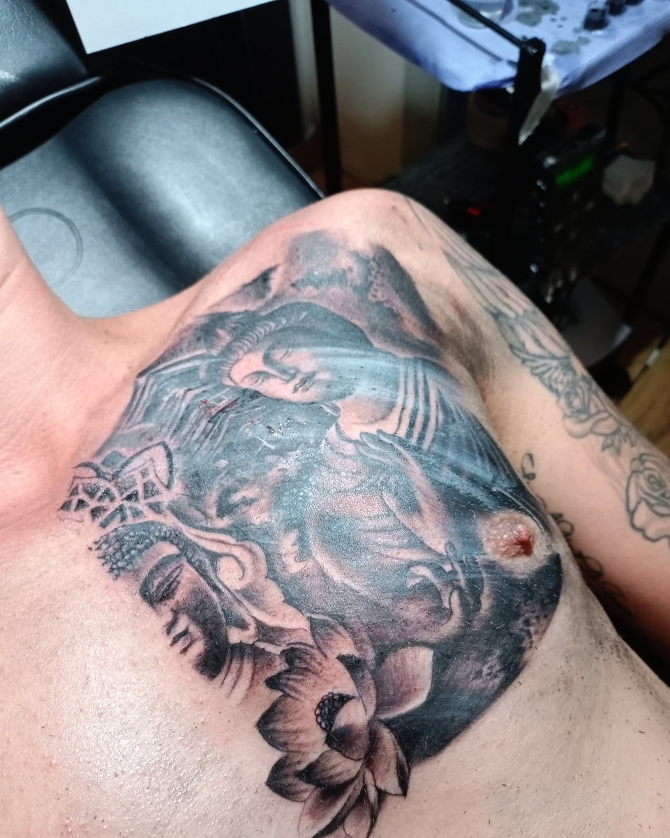 Anahata Ink Tattoo Kuta Bali - Chest Tattoo