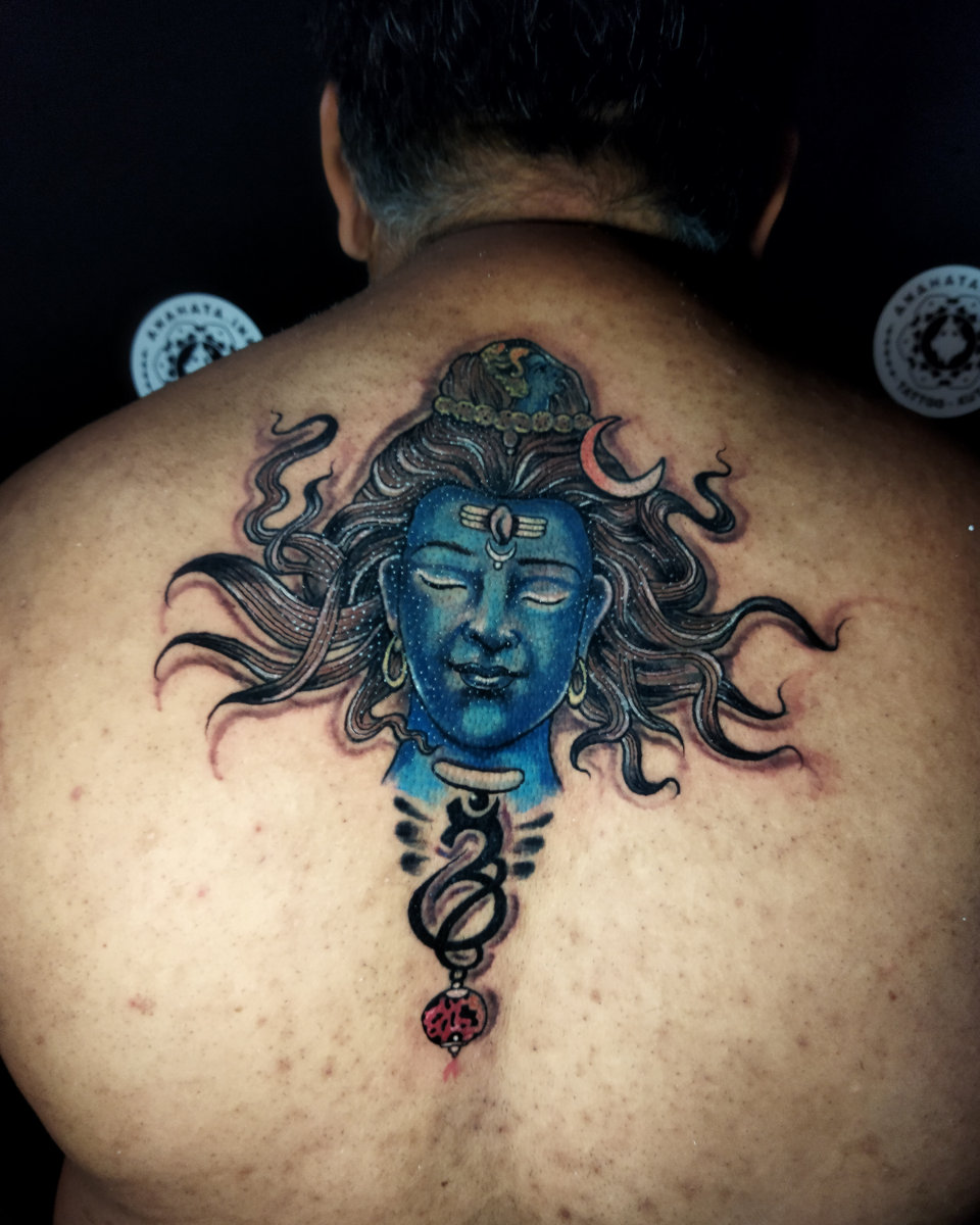 Anahata Ink Tattoo Kuta - Tattoo touch-up with recoloring Lord Shiva