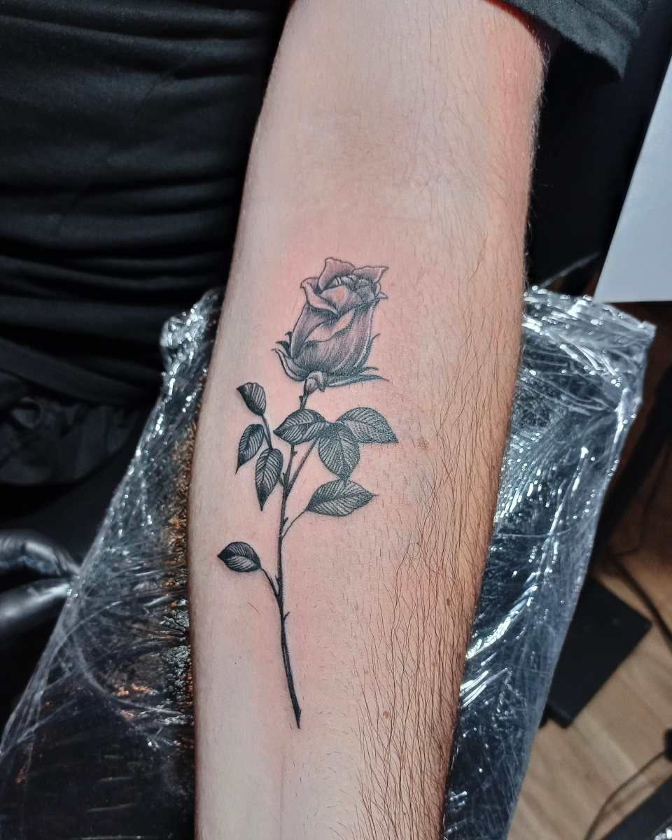 Anahata Ink Tattoo Kuta Bali - Medium Black Rose Tattoo