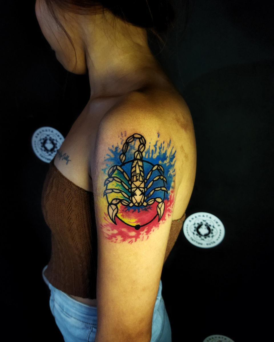 Anahata Ink Tattoo Kuta Bali - Medium Color Tattoo Scorpion