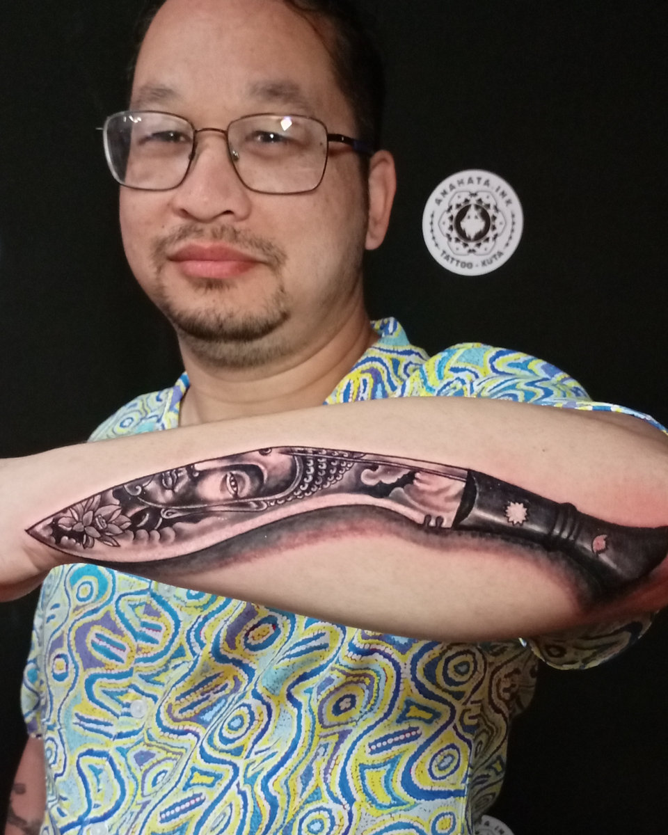 Anahata Ink Tattoo Kuta Bali - Khukuri Tattoo for Our Brother, Nitesh