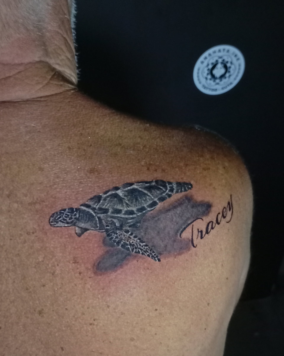 Anahata Ink Tattoo Kuta Bali - Medium Size Turtle Tattoo